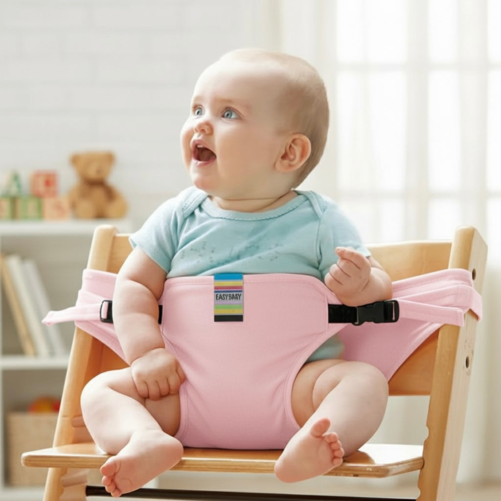 EasySeat™ Portable Baby High Chair – Safe & Secure Feeding On-The-Go!