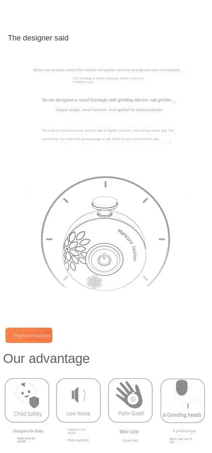 SafeTrim™ Electric Baby Nail Trimmer | Whisper-Quiet & LED Light